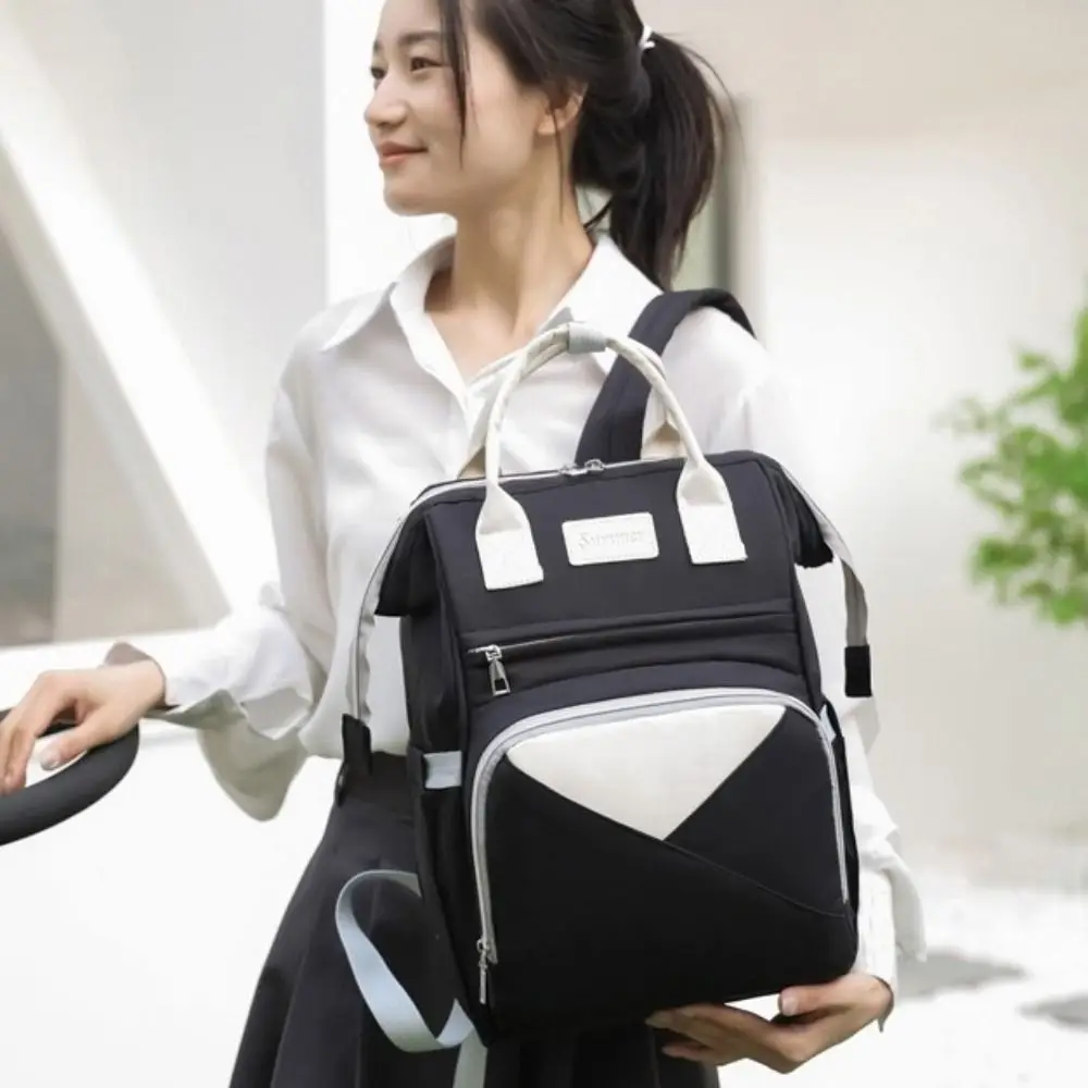 Nylon Mommy Bag Large Capacity Waterproof Maternity Travel Bag Insulated Pockets Multifunctional Nappy Bagpack Baby Care
