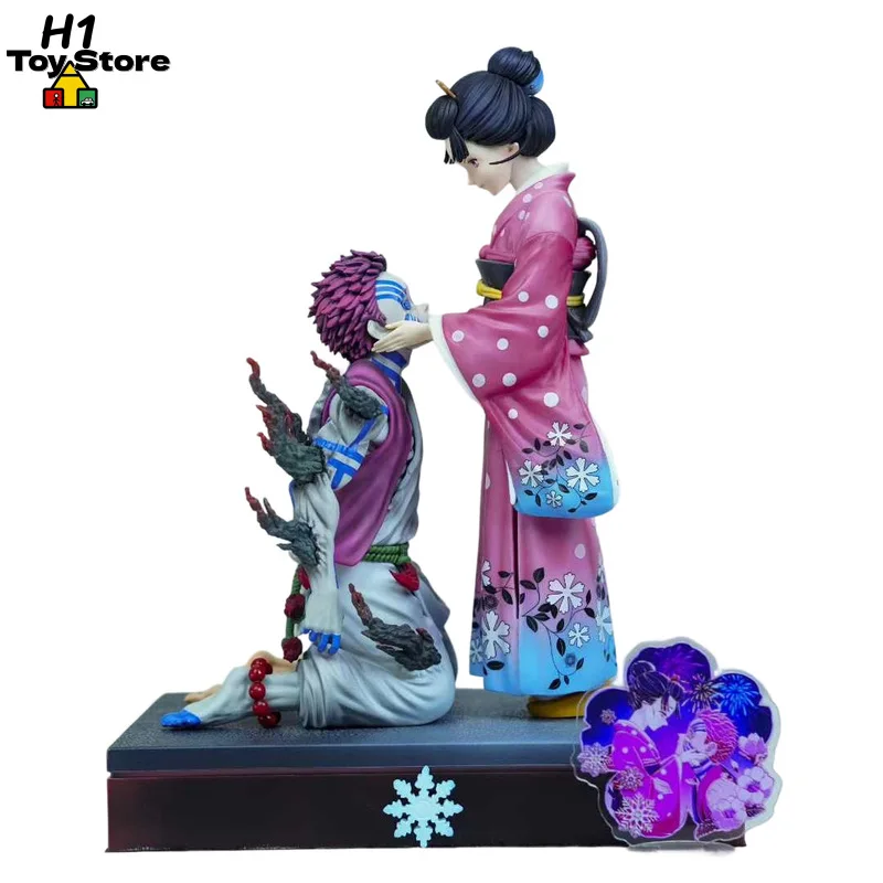 

Demon Slayer Upper Moon Three Akaza And Koyuki PVC Anime Figure Collectible Statue 26.5cm Desktop Decoration For Anime Fans Gift