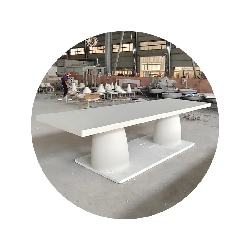 Villa Hotel Cement Long Table Library Reading Table, Concrete Tea Table GRC