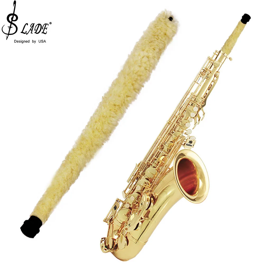 Cepillo amarillo de limpieza para saxofón, accesorio para instrumentos de viento de madera, absorbente de agua, aplicable al Sub Alto Tenor Soprano