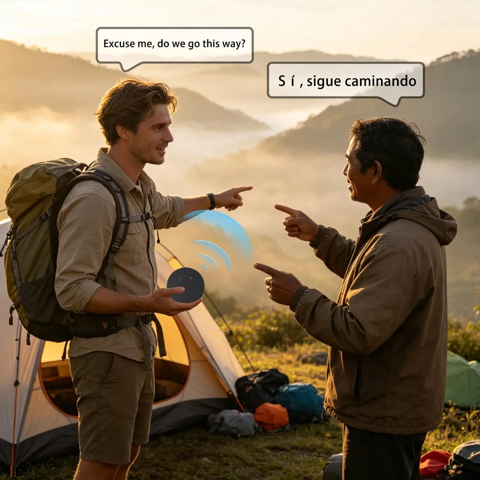 AI Language Translator Real-time Voice Translation Companion Multilingual Smart Translator for Tourist Travel Business Trip