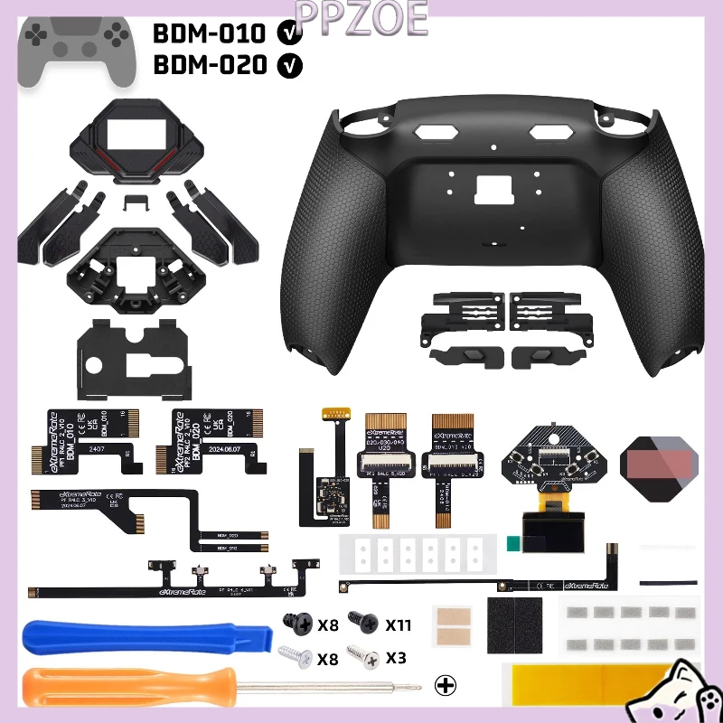 eXtremeRate SPARK Metal 4 Paddles Remap Kit For PS5 DualSense, OLED Display Clicky Trigger Stop Programmable Back Buttons