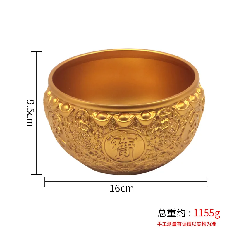 Brass Golden Toad Yuanbao Treasure Bowl Opening Gift Wealth Rolling Home Entrance Front Desk Ornament