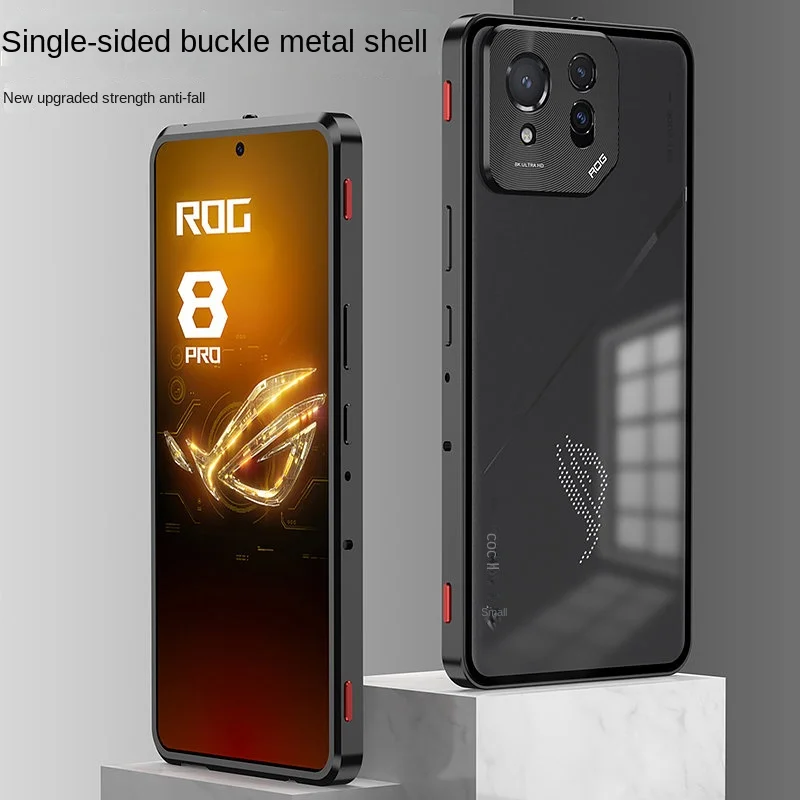 For Asus Rog Phone 8 AI2401 Case Shockproof Magnetic Metal Bumper Clear Matte Hard Back Cover Phone Case for Asus Rog Phone8 5G image 3