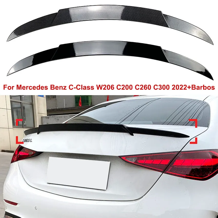 

Для Mercedes Benz C-Class W206 C200 C260 C300 2022 + Babos, верхнее и заднее крыло, заднее крыло, спойлер, фиксированная защита от ветра, украшение