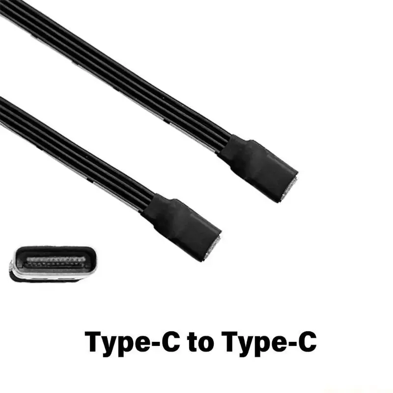 F62C High Efficiency USB C Flat Cable Type C to Type C Female 18W Charging Data Extension Cord for Consumer Electronics