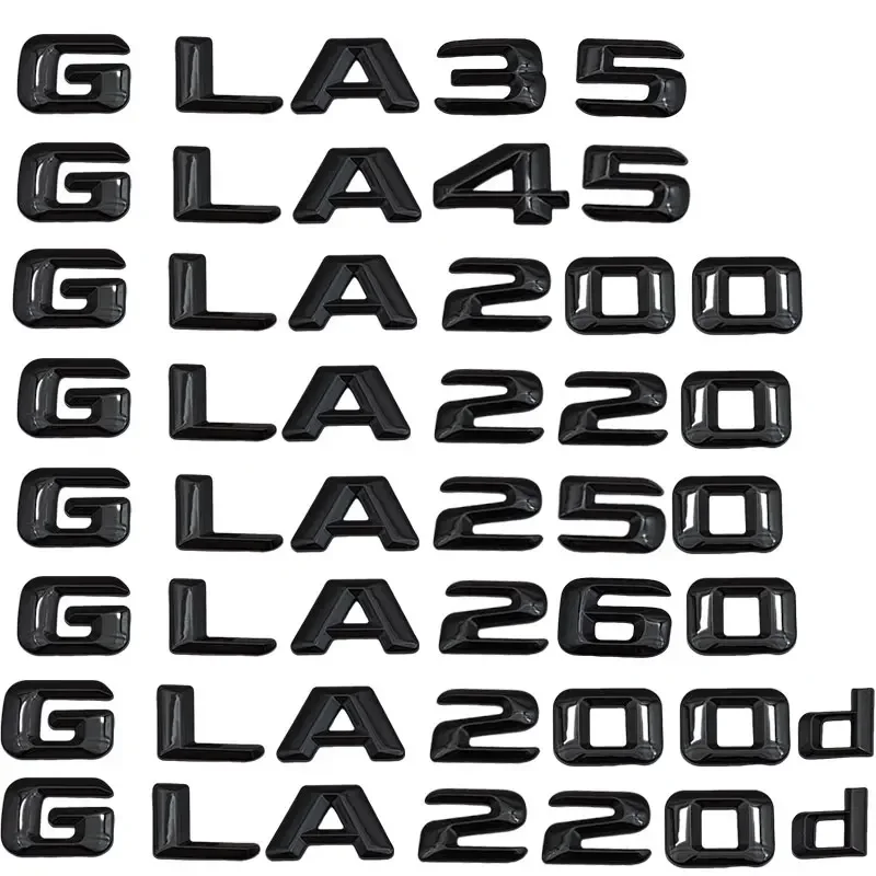 OK 3D ABS Car Rear Trunk Letters Sticker For Mercedes GLA35 GLA45 GLA 200 220 250 260 4MATIC Emblem Logo Badge Accessories