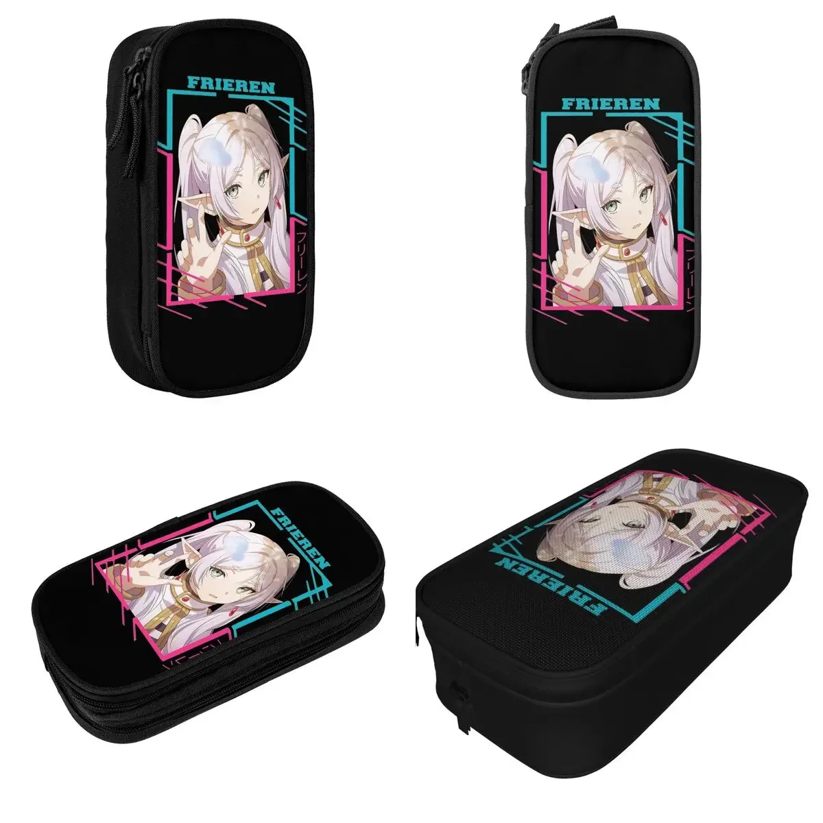 Creative Anime    Sousou No Frieren Pencil Case Pencilcases Pen Holder Kids Large Storage Bag Office Zipper Stationery