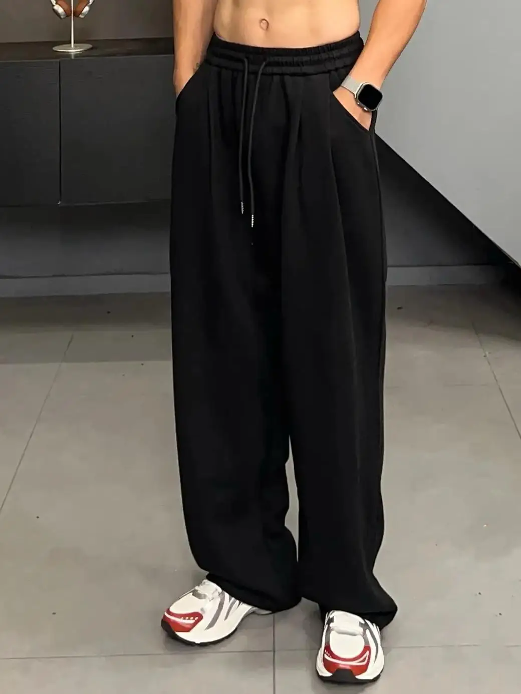 

Мужские спортивные брюки American High Street свободного прямого кроя, осенняя новинка, модные, повседневные, износостойкие, не требующие особого ухода.