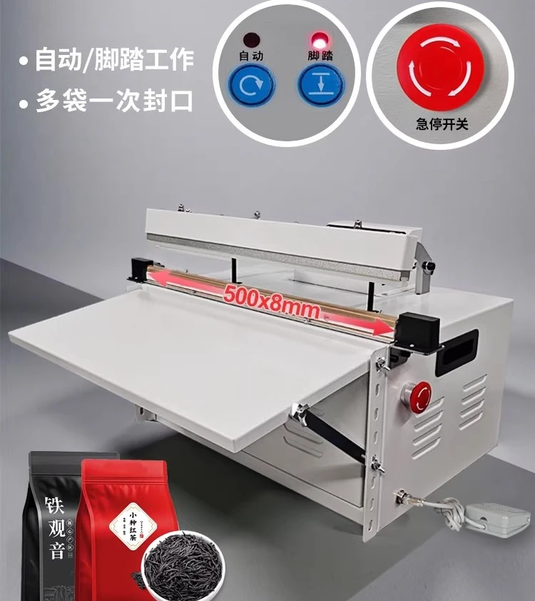 Desktop semi-automatic heat sealing machine, fully automatic foot pedal sealing, plastic bag manual heating edge banding machine
