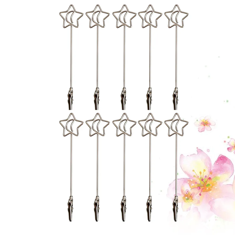 10Pcs Double End Table Number Holder Memo Clip for Wedding Shower Office Home Decoration Photo Display Reusable Sturdy Paper