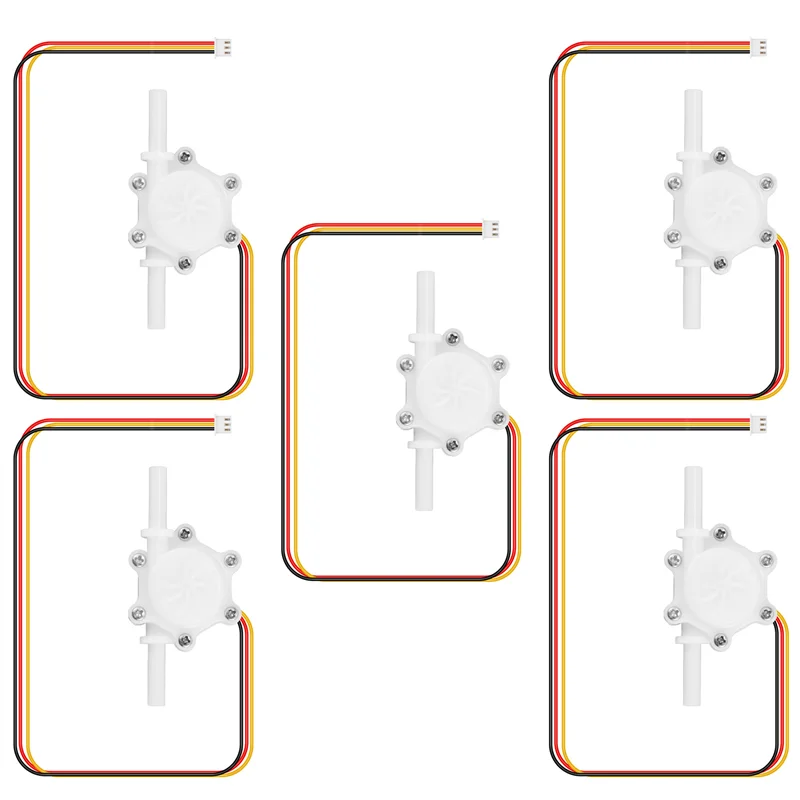 

N11R 5Pcs Water Flow Sensor DC5V Flow Meter Hall 0.25-2.5L/Min Water Control Liquid Flow Sensor For Water Dispensers Switch