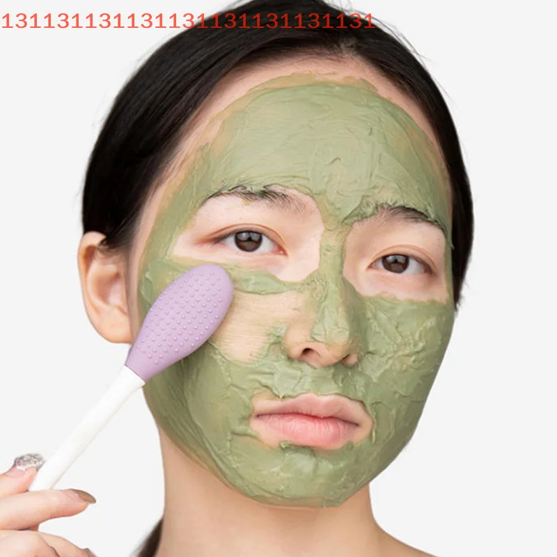 Spazzola per maschera per il viso a doppia testa in silicone Spazzola per la rimozione dei punti neri esfoliante per il viso Spazzola per pellicola di fango Spatola Strumento per la cura della pelle del viso