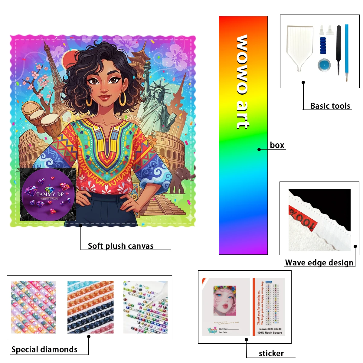 

【TAMMY Diamond Art】Элегантная девушка Кристалл AB Горный хрусталь FD Горный хрусталь Идеальный алмаз из смолы