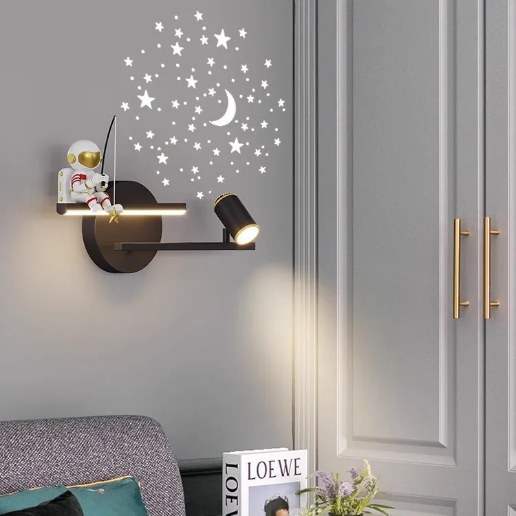 Astronaut Wall Lamp Bedroom Bedside Light Creative Simple Modern Children's Room Living Room TV Background Lighting Fixture