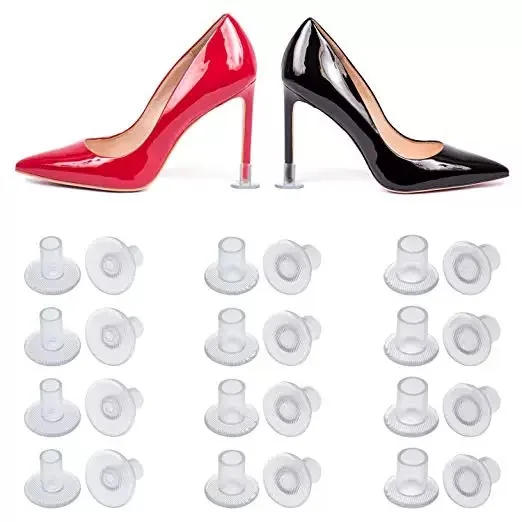 

10 пар прозрачных защитных чехлов на высоком каблуке для прогулок на траве, неровный пол, противоскользящая ремонтная крышка для пятки для свадебных мероприятий на открытом воздухе