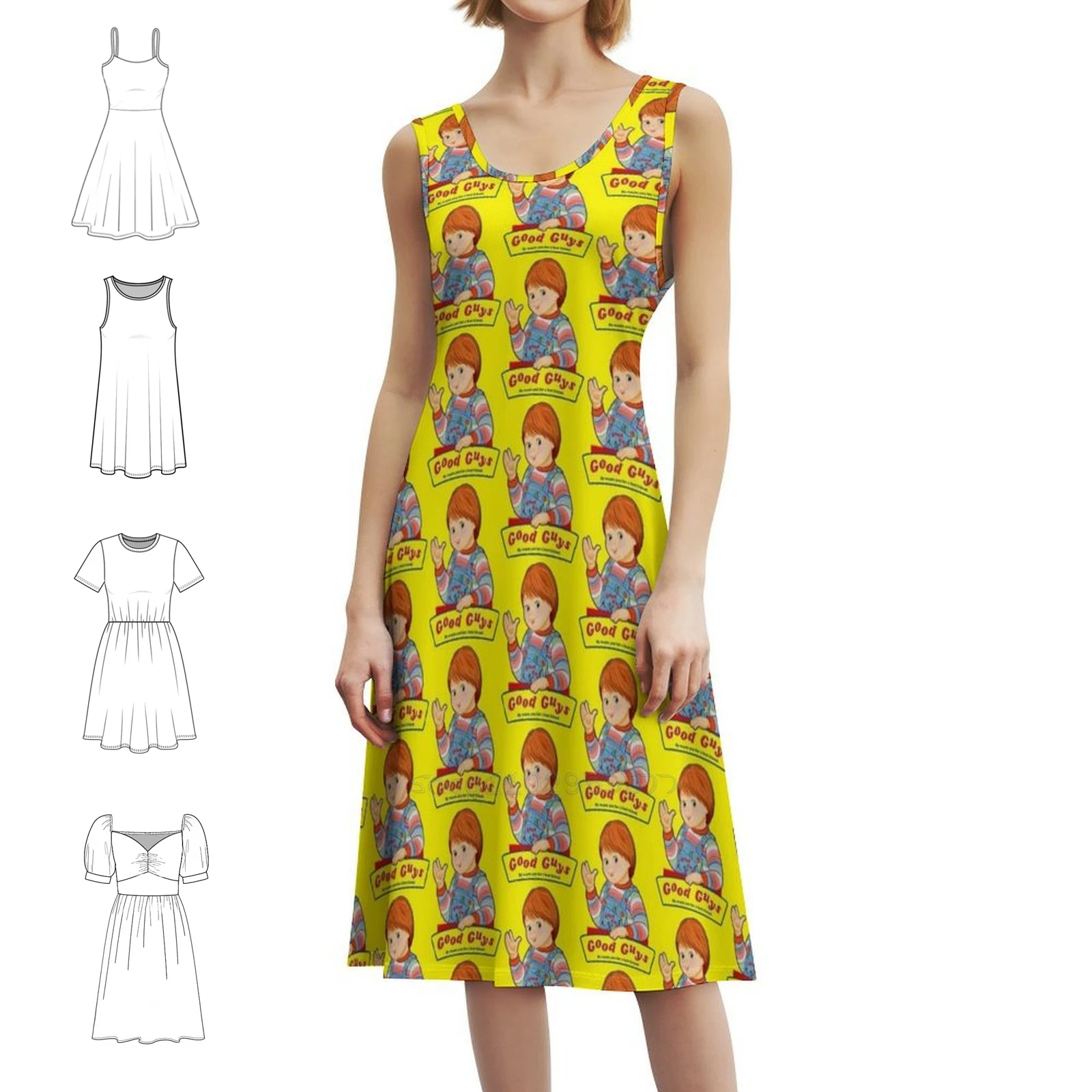 

Good Guys-Child'S Play-Chucky Sweetheart Neckline Dress Elegant Summer Party Dress For Women Childs Play Chucky Good Guys Good