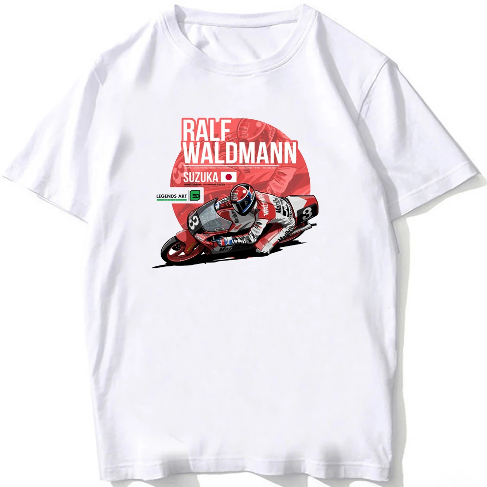 Ralf Waldmann - 1992 Legend GP Race T-Shirt Men Short Sleeve Adventure Riding Sport Boy Casual Tees Motorcycle White Tops