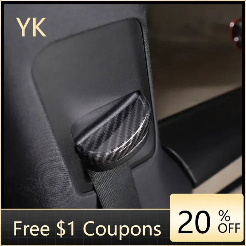 

ABS Carbon Fibre Car Safety Belt Buckle Decoration Cover Decorate Interior Car Accessories For Porsche Taycan 2019-2025