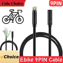 9 PIN EBIKE Wheel Hub Motor Cable, E-BIKE Extension Wire with Waterproof Port, 60cm/120cm, Golden and SM Plug Optional 1