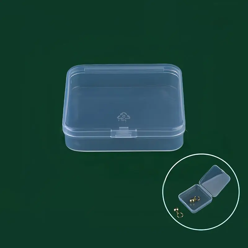 Mini Plastic Box Rectangular Shape Clear Translucent Storage Case Durable Dustproof for  Art Craft Beads