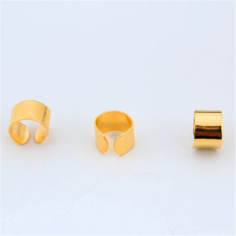 10pcs Metal Hair Rings Beads Cuffs Tube Charms Dreadlock Dread Hair Braid Non-Piercing Ear Clip Beard Jewelry Hair Accessories