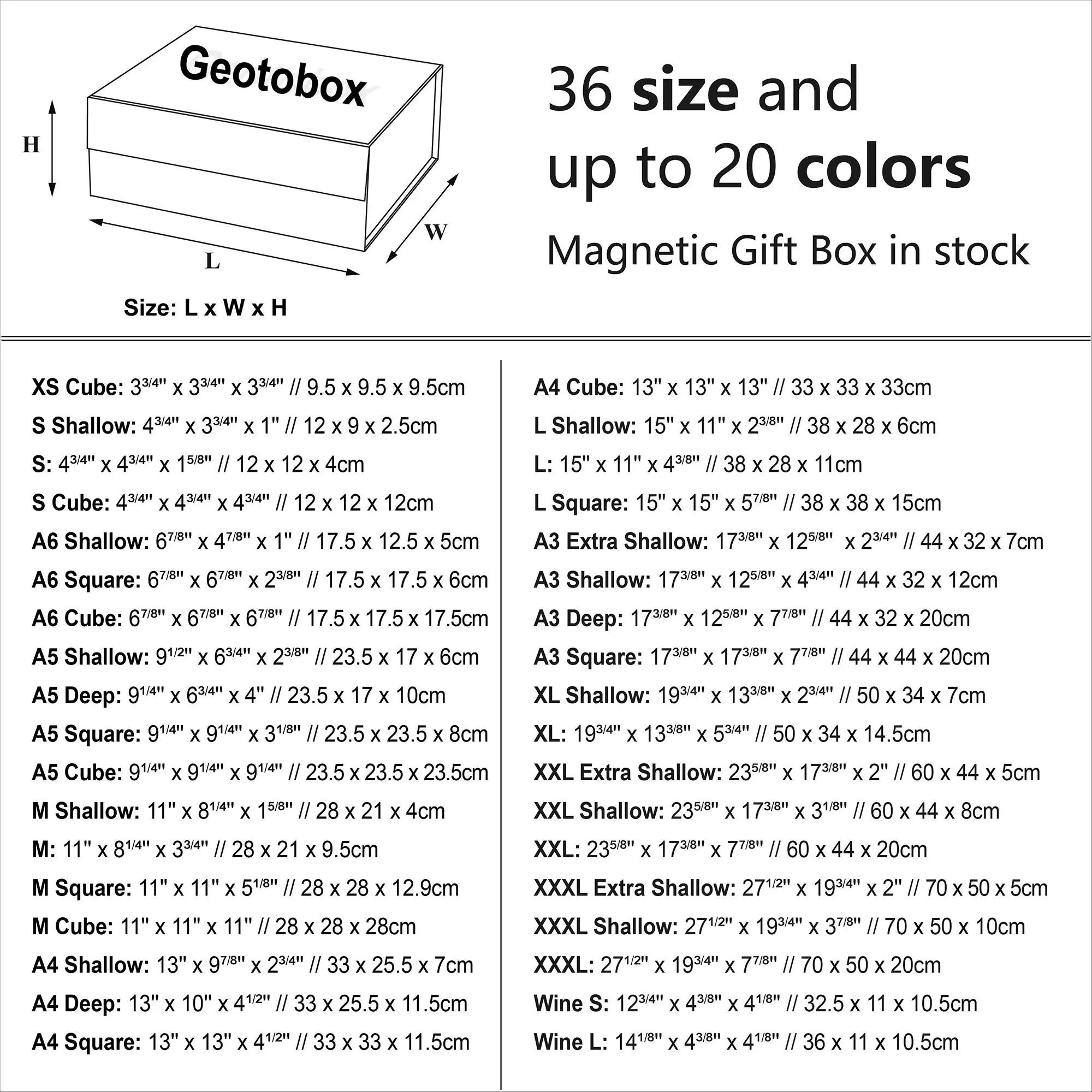 Geotobox 27.56×19.7×3.94in | 70x50x10cm XXXL Shallow Size Luxury Rigid Magnetic Closure Lid Gift Boxes for Packing