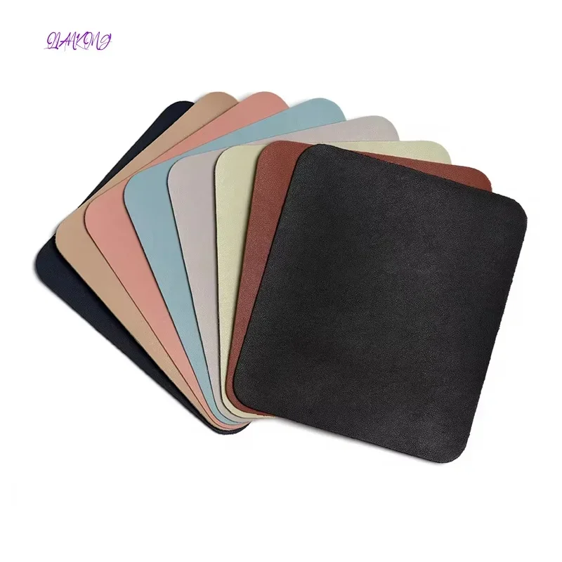 New Simple Solid Color PU Leather Mouse Mat Anti-slip Waterproof 23*19cm Mouse Pad School Supplies Office Accessories Desk Set