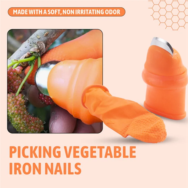 

【Best Selling】Multi-Pack Silicone Gardening Thumb Knife Set With Finger Cots For Fruit And Vegetable Picking