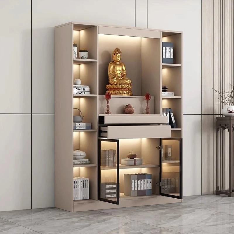 

Буддийский шкаф небольшого размера, буддийская ниша, новый китайский вертикальный шкаф, навес, современный легкий роскошный буддийский шкаф