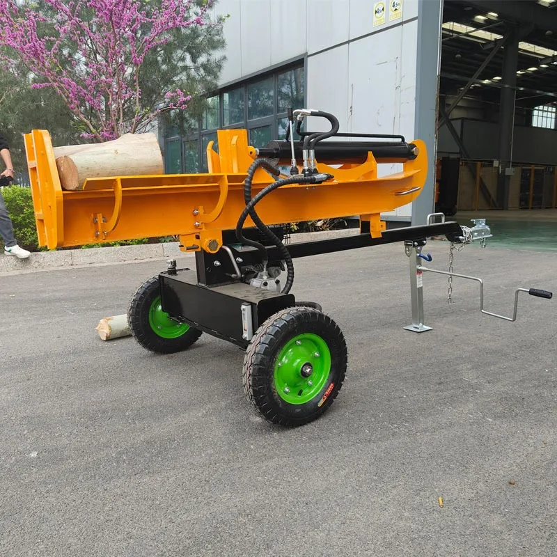 Wheeled wood splitter, domestic agricultural tree splitter