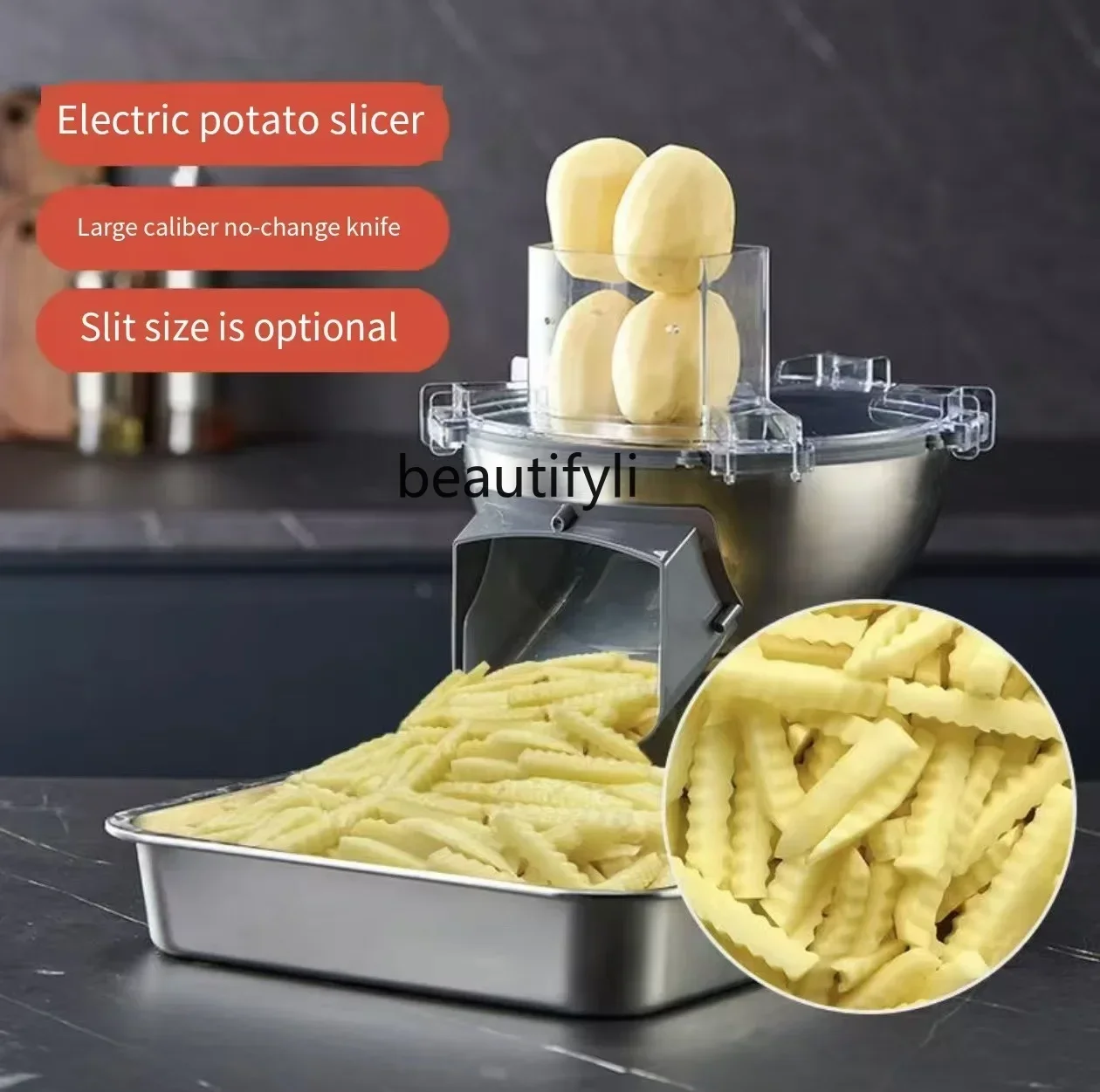 

smt61 Electric wolf tooth potato cutting machine vegetable cutting machine potato chip cutting machine