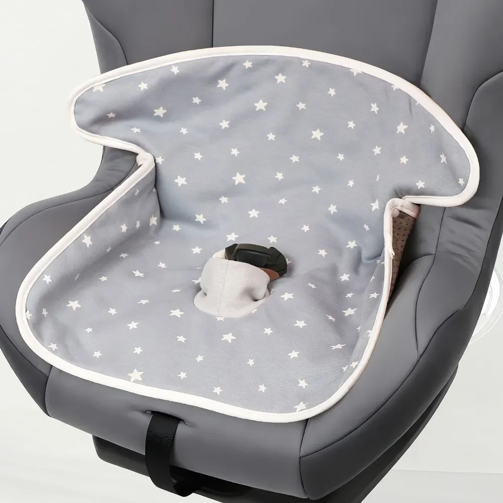 Washable Baby Car Seat Liner Pad Waterproof Universal Fit Stroller Cushion With Harness Hole Cartoon Printed