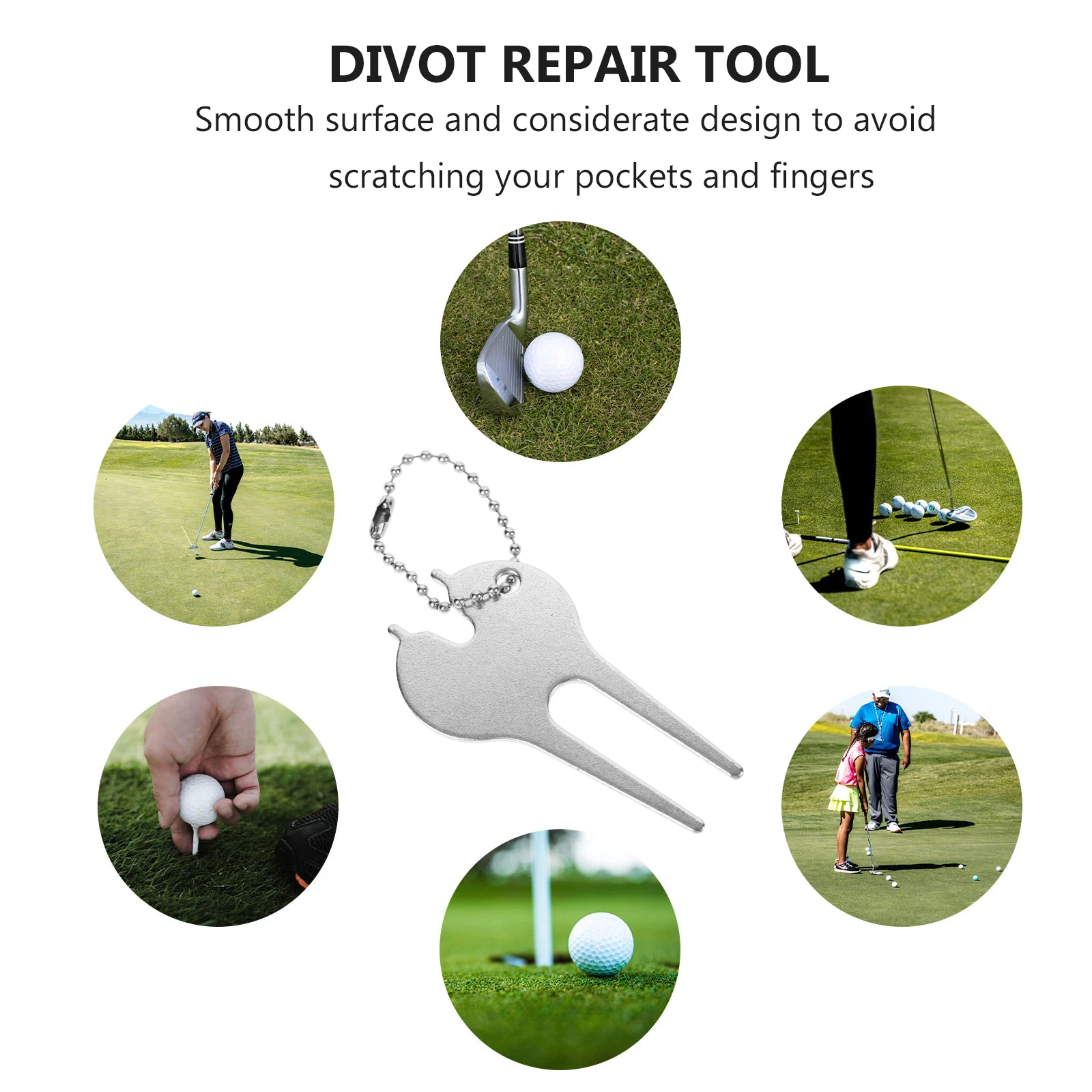 

8 Pcs Golf Green Fork Divot Repair Tool Golfers Accessories Tools Equipment Silver