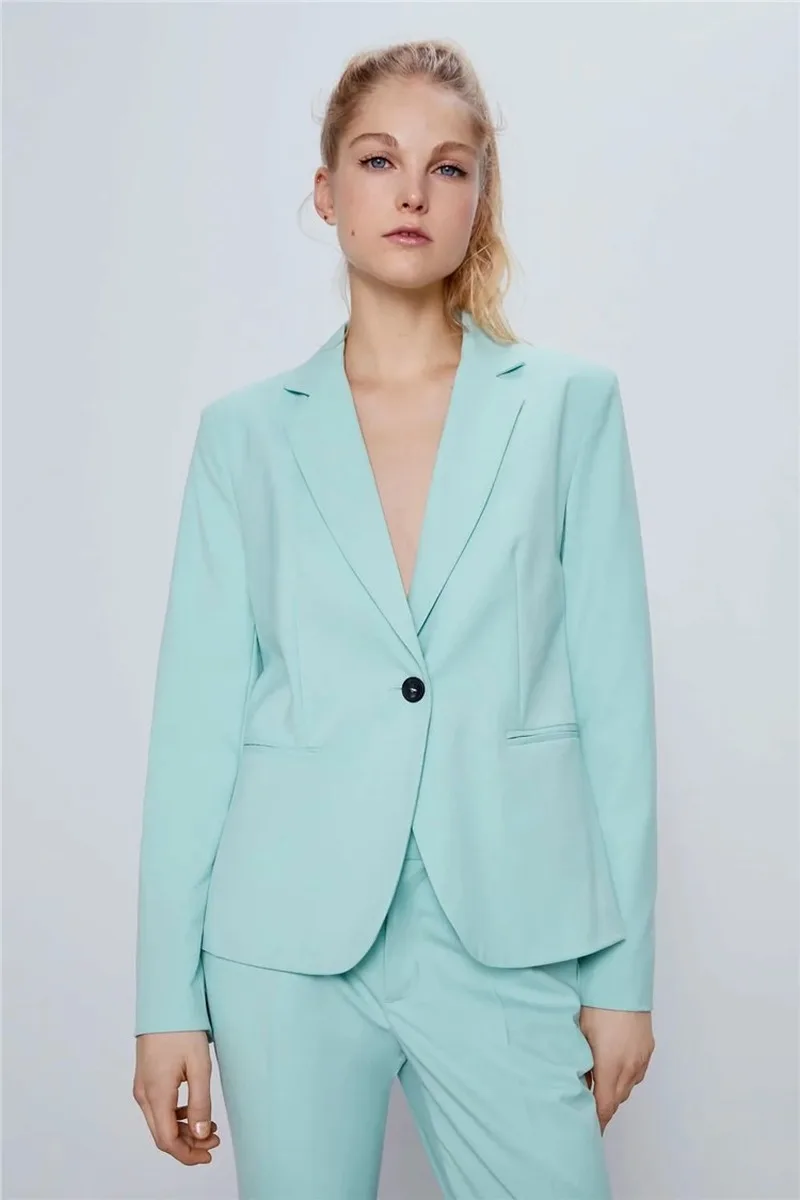 MMobWomen-Blazer à Bouton Unique, Couleur Unie, Vêtement Formel Mi-long, Décontracté, à la Mode, Nouvelle Collection 2023