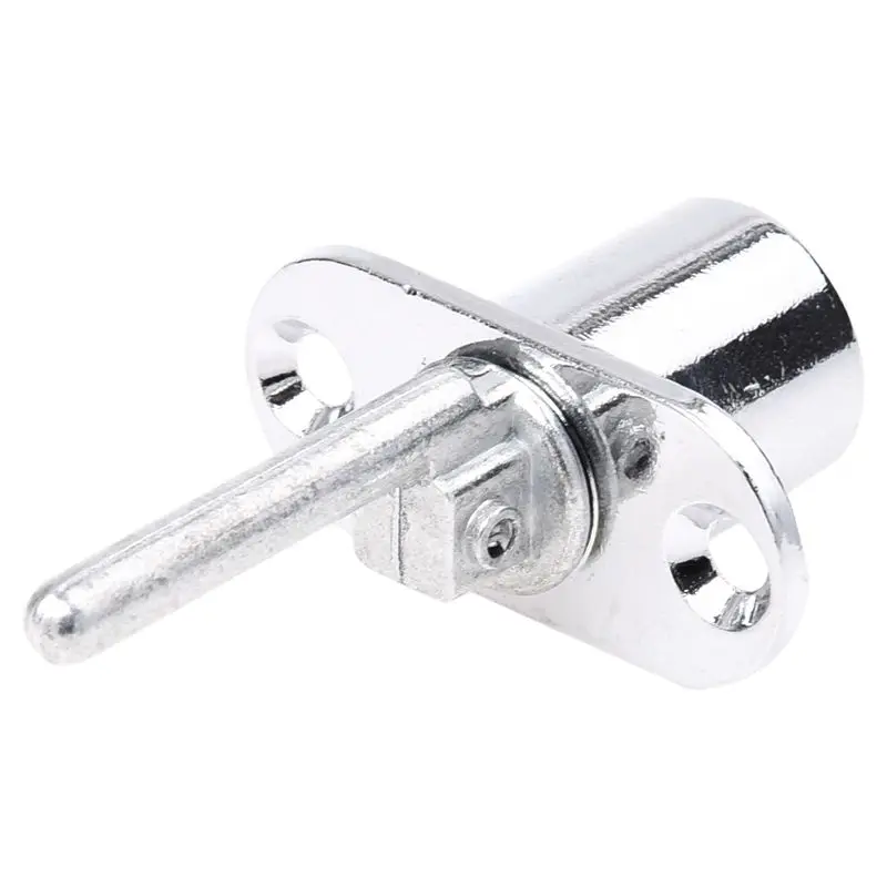 19mm Cylinder Head Diameter Silver Tone Metal Drawer Plunger Lock with 2 Keys