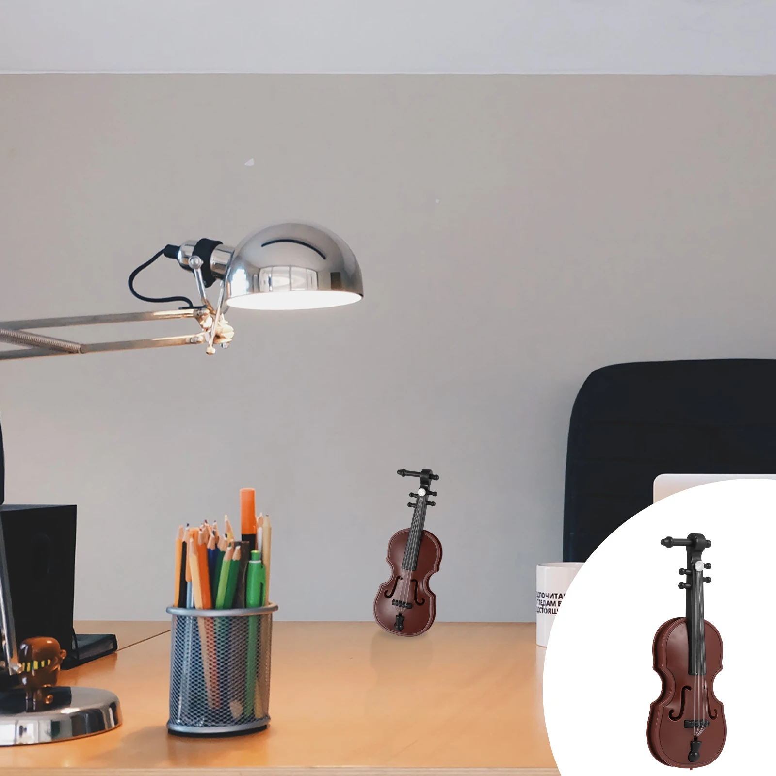 

12 Sets Violin Ornaments Mini Model Miniature Display Vintage Decor Decoration Small Xmas