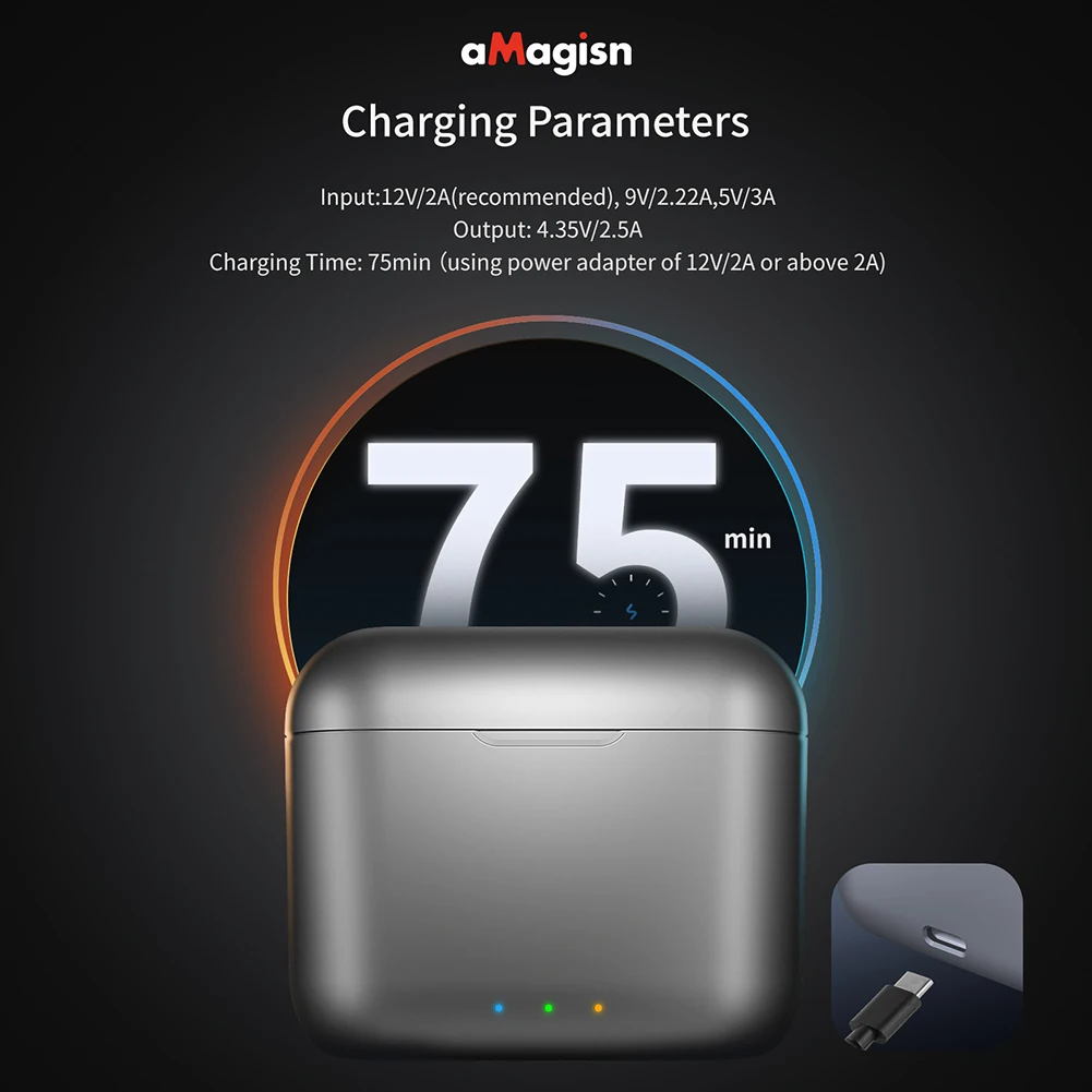 

Battery Charger Case USB Type C Charge Adapter Portable Mini Lightweight Compartment Accessories for One X2 Battery