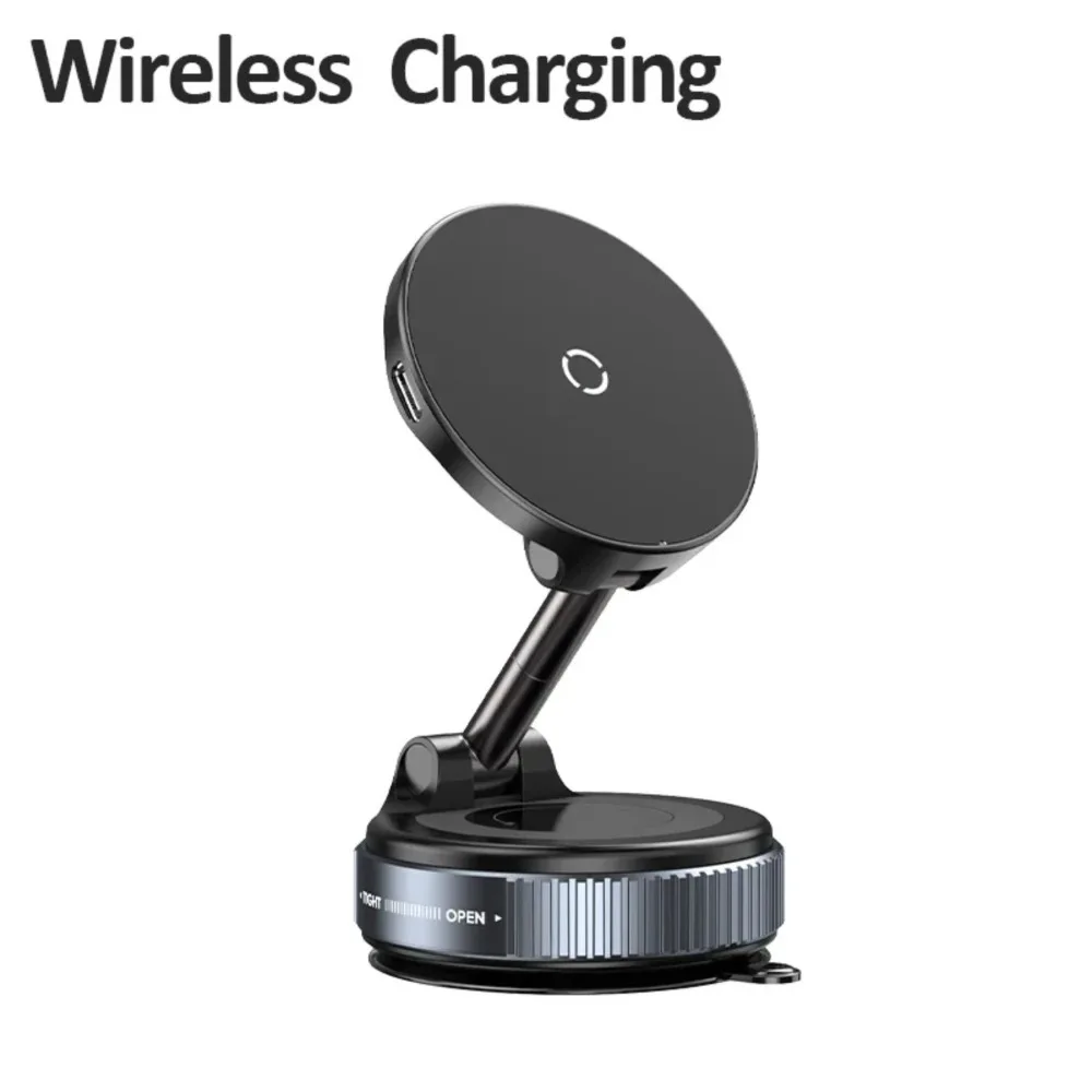 15W Kabelloses Schnell-Ladegerät Auto-Handyhalterung mit Vakuum-Saugnapf 360° ° Verstellbare Magnetische Auto-Ladehalterung für iPhone 17/16/15/14/13 – Detail 6
