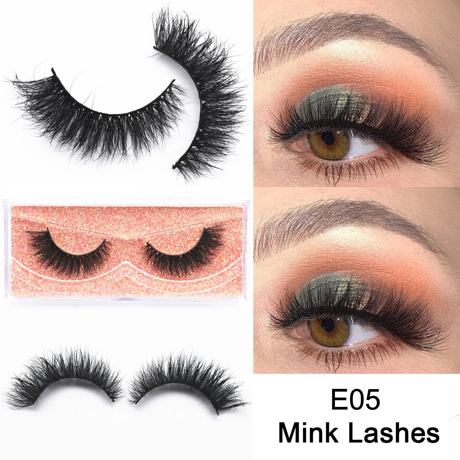 Flare Mink Eyelashes Winged 3D Mink Eyelash Full Strip Lashes Cruelty free Natural Wispy Mink Lashes Makeup Maquiagem False Lash