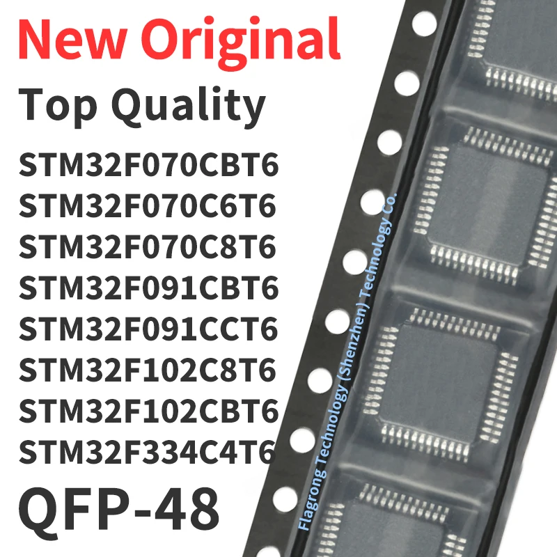 1 Piece STM32F070CBT6 STM32F070C6T6 STM32F070C8T6 STM32F091CBT6 STM32F091CCT6 STM32F102C8T6 STM32F102CBT6 STM32F334C4T6 QFP48