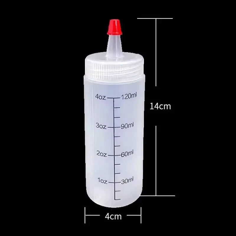 Plastic 120/250/450ml Needle‑nosed Scale Squeeze Bottle for Kitchen Salad Sauce Squeezable Bottle with Leak‑proof Squeeze Bottle