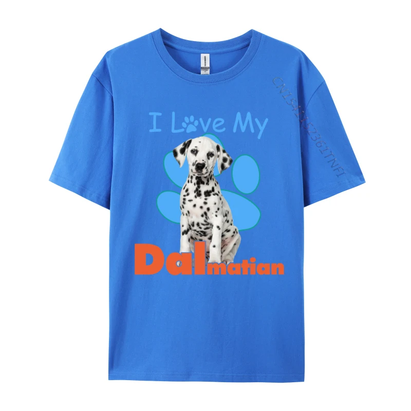 I Love My Dalmatian Shirt Best Dog Lover Paw Print Christmas T-Shirts Casual High Quality Camisa T-Shirt  Cotton Fabric