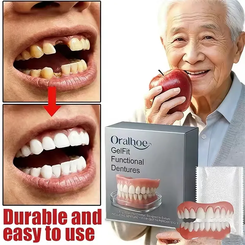 

2026 Teeth Silicone Kit Fill Tooth Gaps Orthodontic Upper Lower Fake Teeth Soft Decorative Comfortable Realistic Denture Set