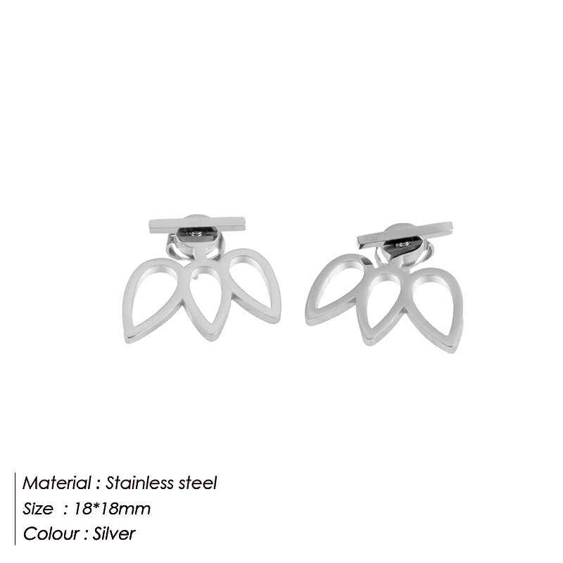 EMANCO  Fashion Maple Women's Earrings Glossy Geometric Stainless Steel Earring Set Rivet Cute Earrings Fashion Jewelry