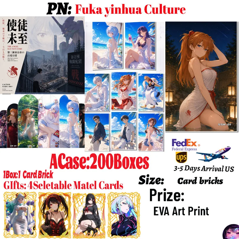 Wholesale Neon Genesis Evangelion Collectible Cards & Acrylic Card Bricks Asuka TCG Trendy Toys Party Birthday Gifts