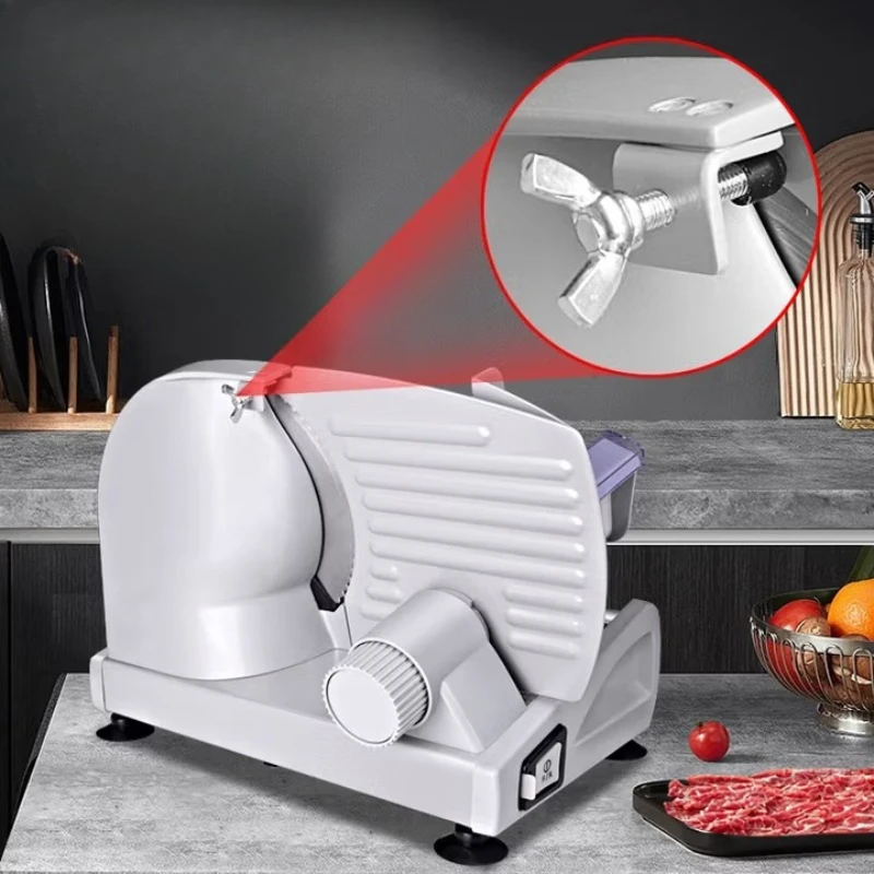 

Multifunctional Semi Automatic Meat Slicer 304 Stainless Steel Knob Child Lock Easy Clean for Beef Ham Bread Fruit Vegetable
