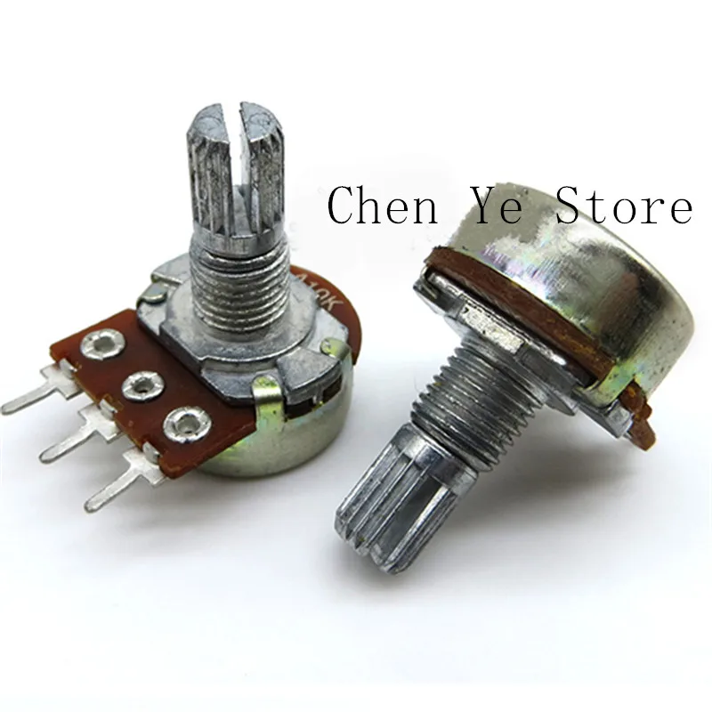 Potentiomètre w-l Type 16 A10K, 10 pièces, haute qualité, longueur de poignée simple, cannelure de 15MM