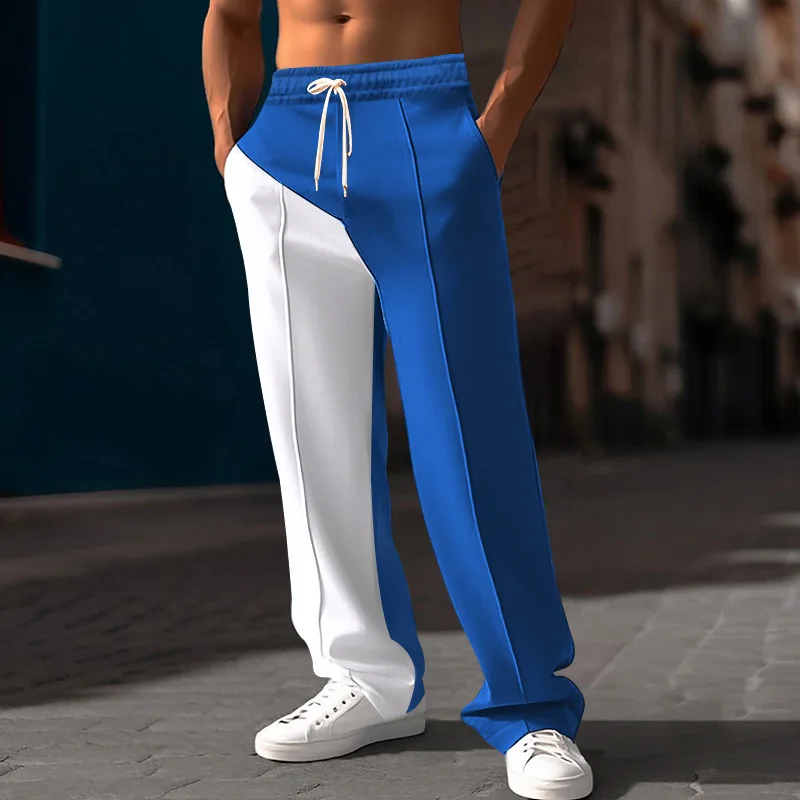 New-Men's-Luxury-Jogging-Pants-Men's-Plus-Size-Men's-Straight-Leg-Color-Blocked-Casual-Pants-Loose-and-Versatile-Elastic-Pants