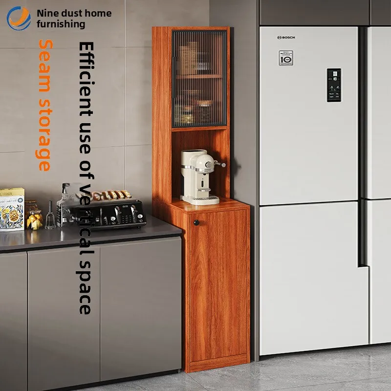 LH solid wood crevice dining side storage ultra-narrow side cabinet living room corner rack household storage